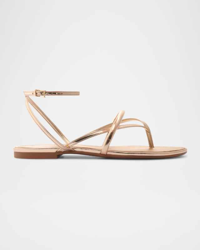 Diana Strappy Metallic Thong Flat Sandals